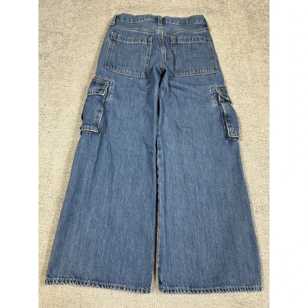 Old Navy Jeans‎ Girls 10 Built In Tough High Rise Baggy Wide Leg Cargo Skater